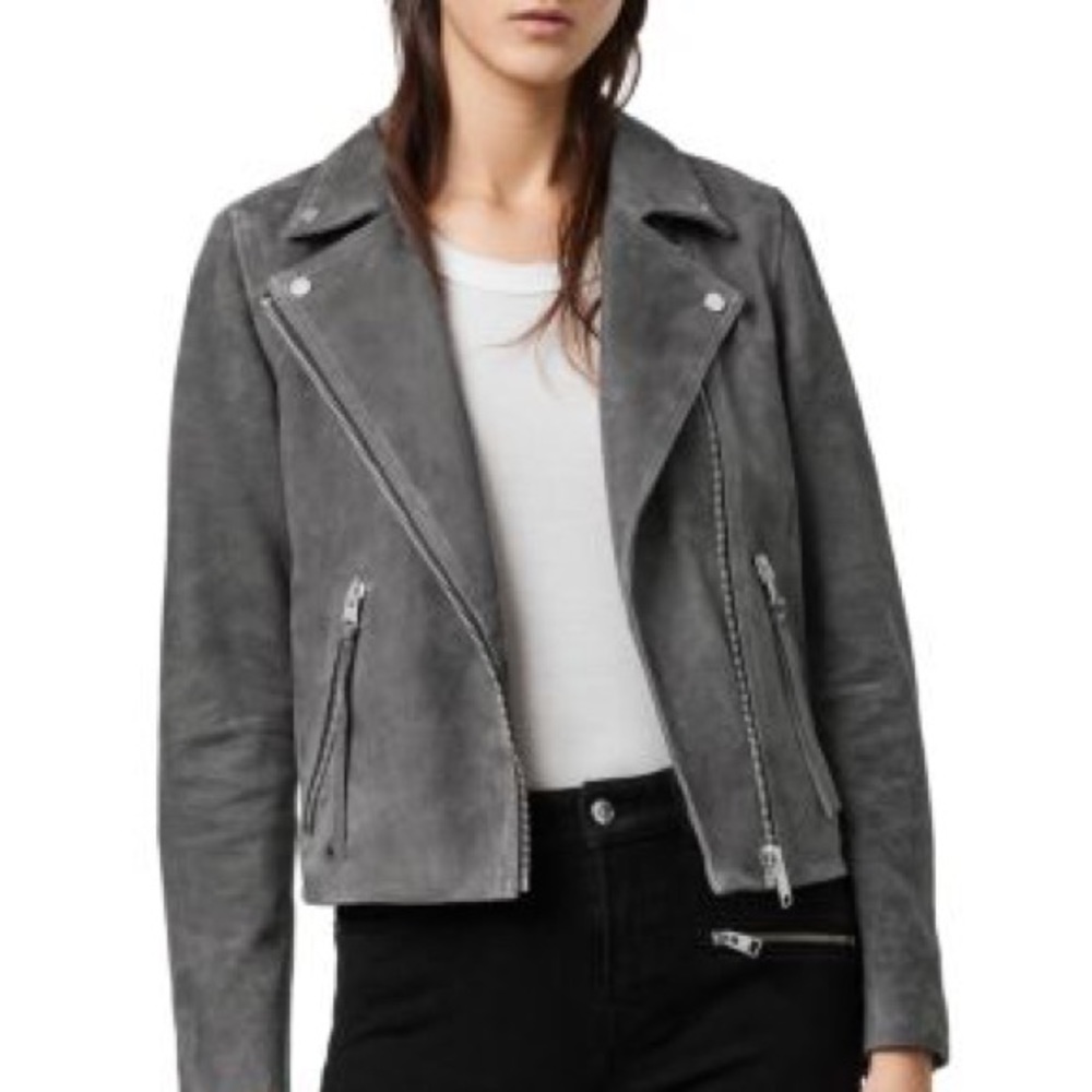 Allsaints Dalby Suede Biker Jacket size 4